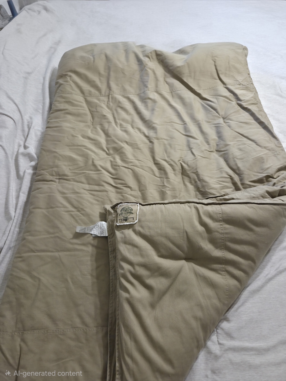 Vintage Lauren Ralph Lauren LRL Khaki Twin Comforter Aviator Crest